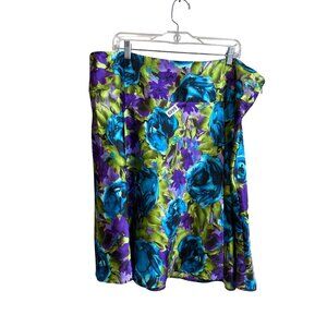 Gegrge  women’s plus 20w skirt  midi no stretch vibrant colors Hidden side zippe